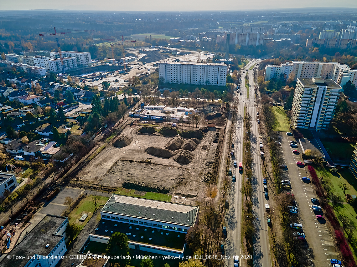 09.11.2020 - Baustelle der neuen Grundschule am Karl-Marx-Ring in Neuperlach